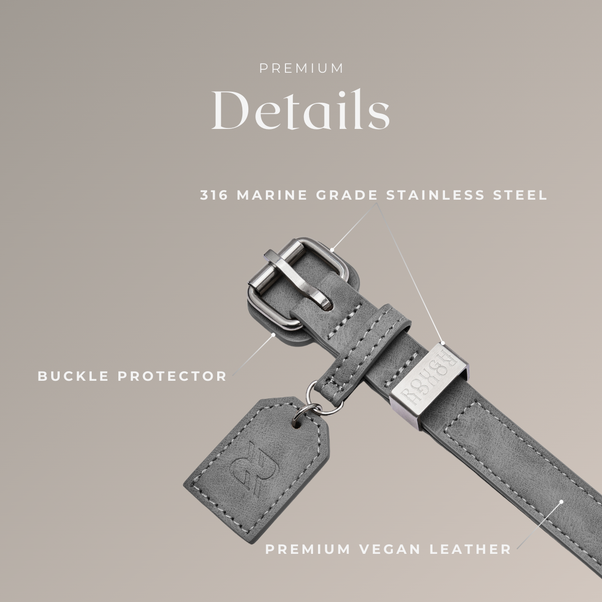 Dog Collar - Stone Grey