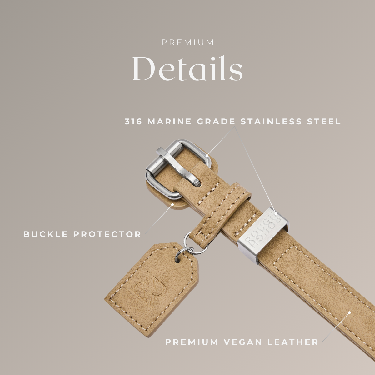 Dog Collar - Sand Beige