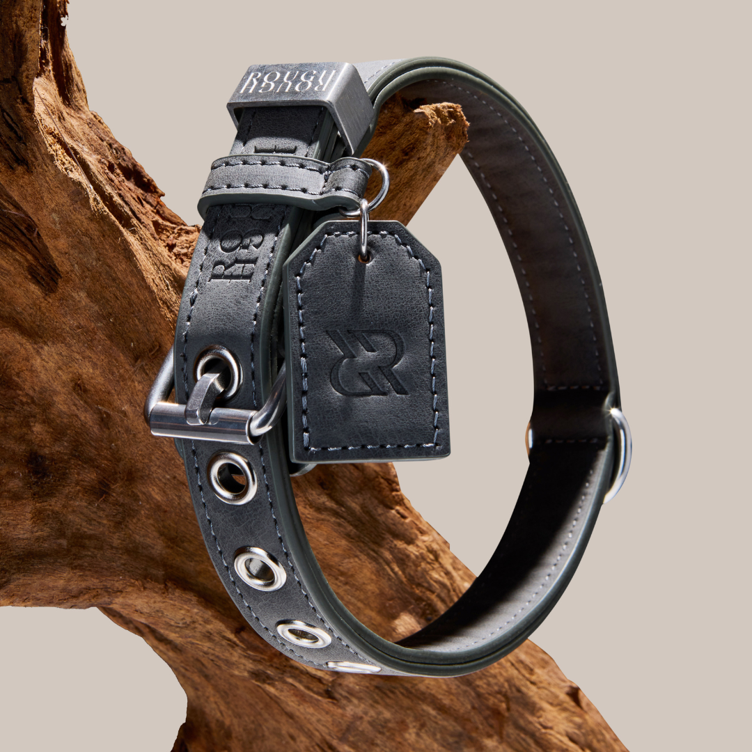 Rough Rough Dog Collar Stone Grey